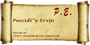 Posztós Ervin névjegykártya